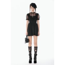 画像4: Dark Lace-Framed Silhouette Dress / ワンピース【DARK IN LOVE】 (4)