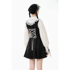 画像5: Dolly Lolita Style Faux Two-Piece Ribbon Dress / ワンピース【DARK IN LOVE】 (5)