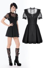 画像1: Dark Lace-Framed Silhouette Dress / ワンピース【DARK IN LOVE】 (1)