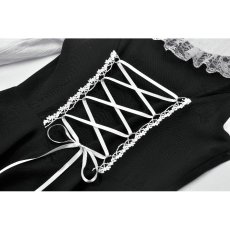 画像15: Dolly Lolita Style Faux Two-Piece Ribbon Dress / ワンピース【DARK IN LOVE】 (15)