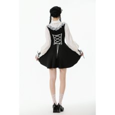 画像10: Dolly Lolita Style Faux Two-Piece Ribbon Dress / ワンピース【DARK IN LOVE】 (10)