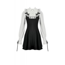 画像2: Dolly Lolita Style Faux Two-Piece Ribbon Dress / ワンピース【DARK IN LOVE】 (2)