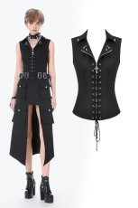 画像1: Punk Studded Lace-Up Corset Vest / ベスト【DARK IN LOVE】 (1)