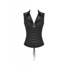 画像2: Punk Studded Lace-Up Corset Vest / ベスト【DARK IN LOVE】 (2)