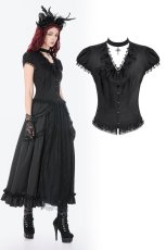 画像1: Courtly Cross Gem Gothic Blouse / トップス【DARK IN LOVE】 (1)