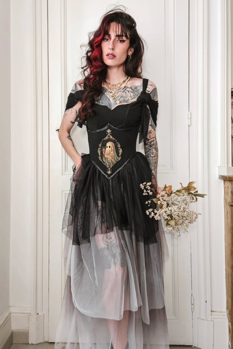 画像1: Under The Candle Light / Black/White / 蝋燭の灯の下で / ワンピース【KILL STAR】 (1)