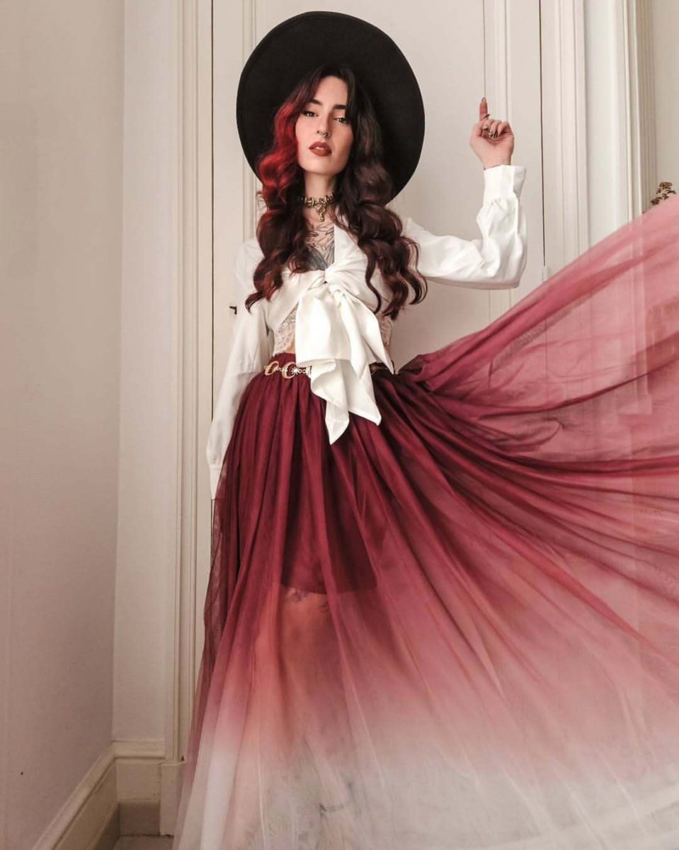 画像11: Shade Empress / RedxWhite / 闇の女王 / マキシスカート【KILL STAR】 (11)