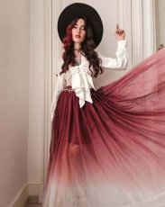 画像11: Shade Empress / RedxWhite / 闇の女王 / マキシスカート【KILL STAR】 (11)