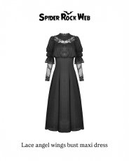 画像16: Gothic cutout sexy lace angel wings bust maxi dress / ワンピース【DARK IN LOVE】 (16)