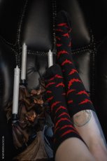 画像2: Creepy Crew Socks / Red Bats / ソックス【VampireFreaks】 (2)