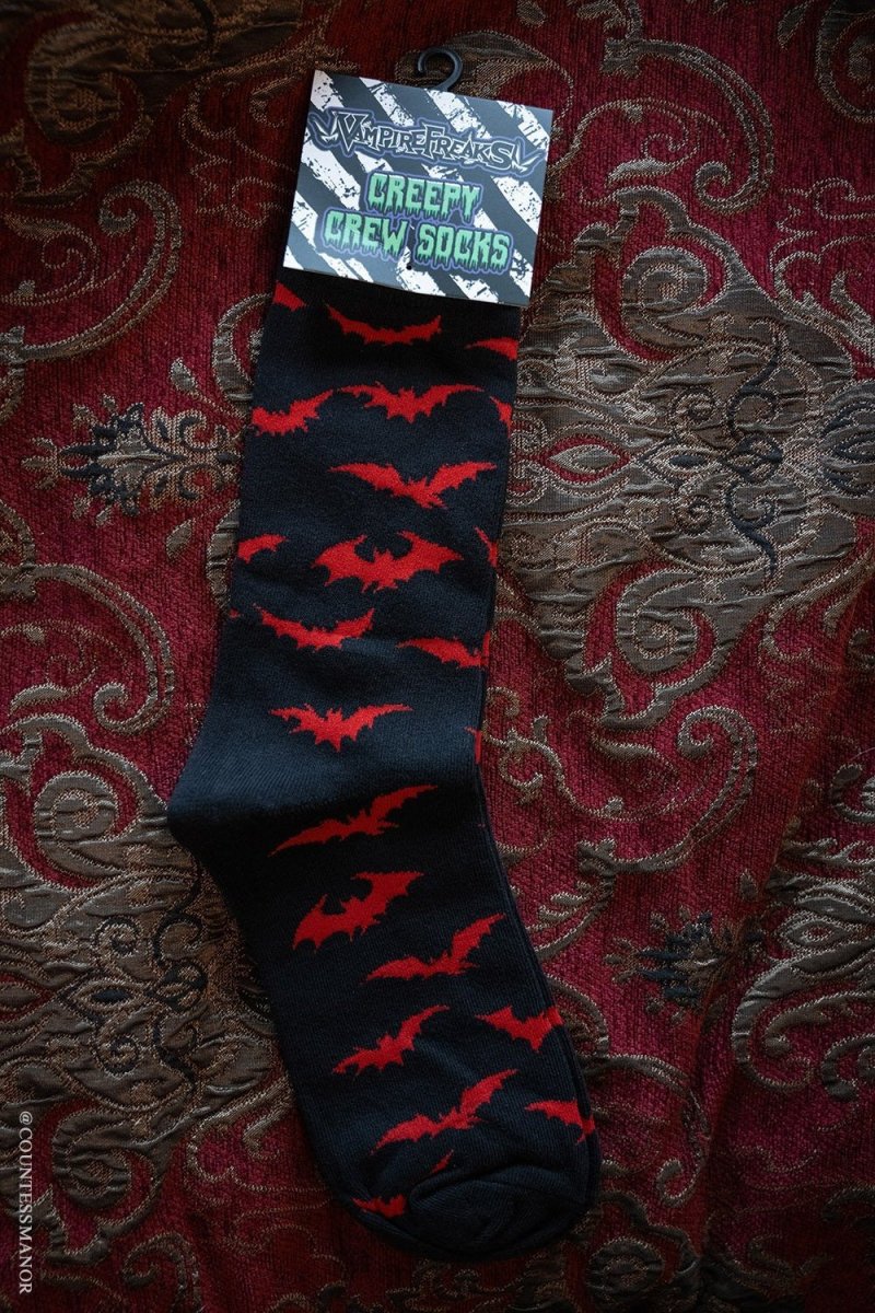 画像3: Creepy Crew Socks / Red Bats / ソックス【VampireFreaks】 (3)