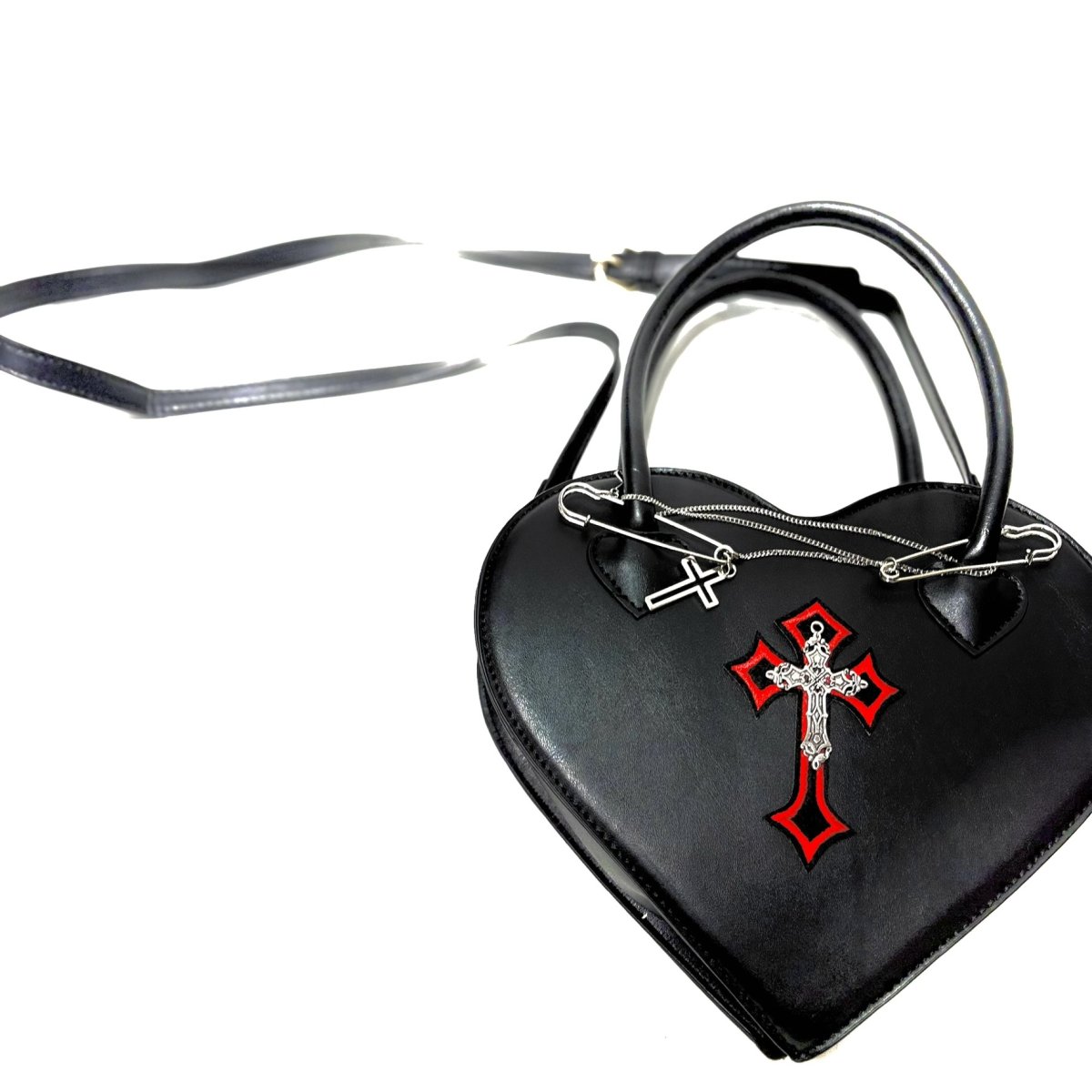 画像4: Gothic Sacred Heart Cross Bag / 聖心十字 / ショルダー / ハンドバッグ (4)