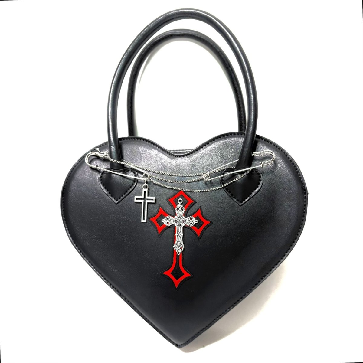 画像2: Gothic Sacred Heart Cross Bag / 聖心十字 / ショルダー / ハンドバッグ (2)