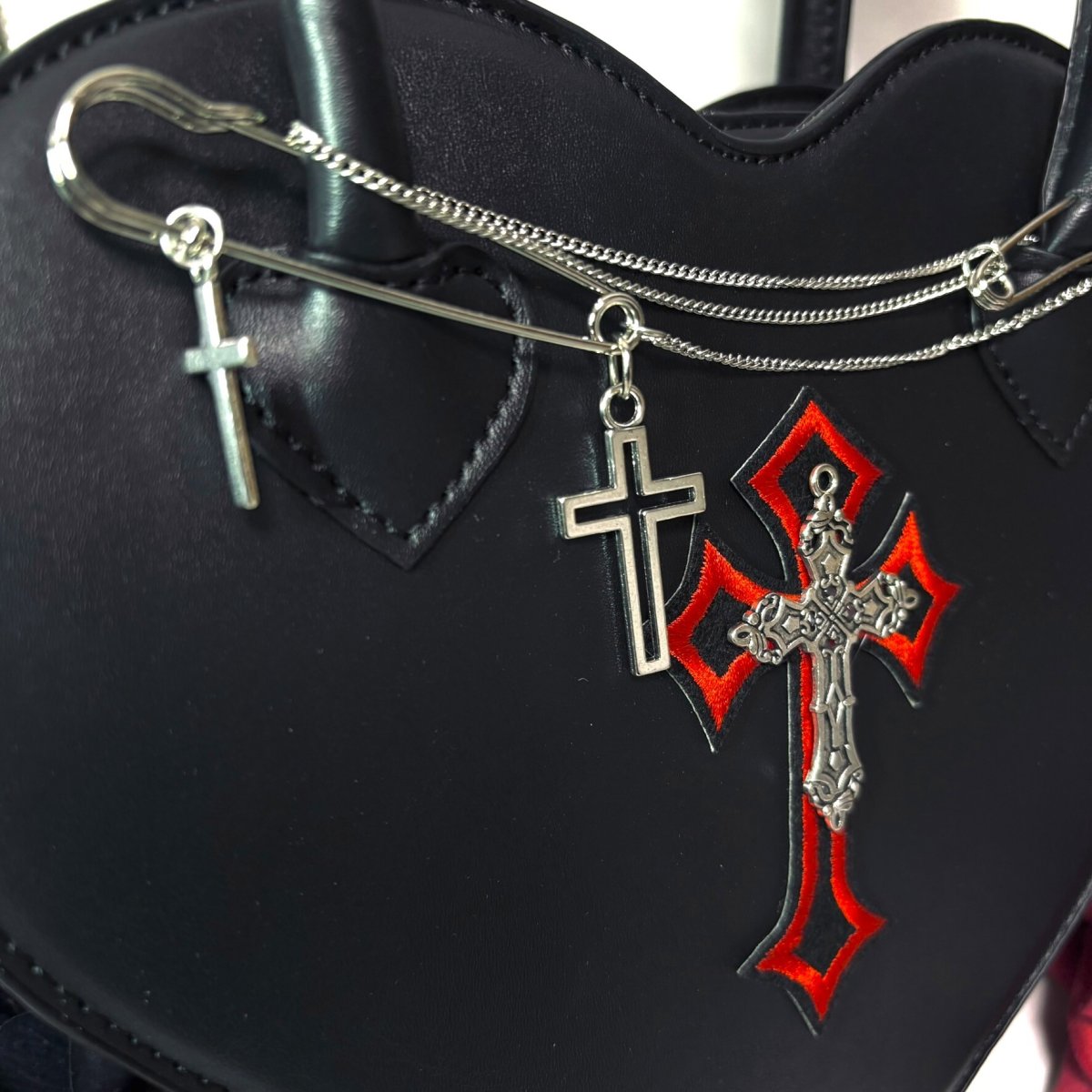 画像6: Gothic Sacred Heart Cross Bag / 聖心十字 / ショルダー / ハンドバッグ (6)