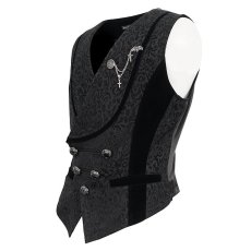 画像8: 【Mens】Gothic dark pattern black vest / ベスト【Devil Fashion】 (8)