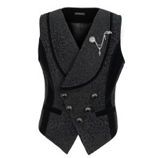 画像2: 【Mens】Gothic dark pattern black vest / ベスト【Devil Fashion】 (2)