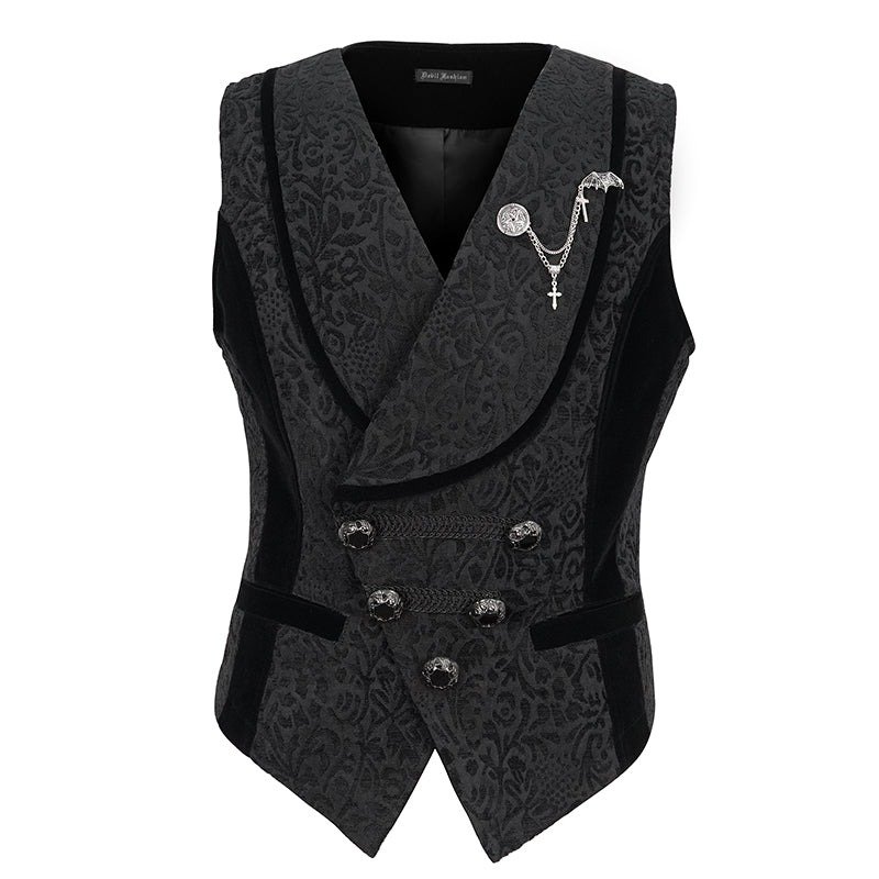 Mens】Gothic dark pattern black vest / ベスト【Devil Fashion