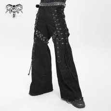 画像2: 【Mens】Punk side-drawn wide-leg pants / ワイドパンツ【Devil Fashion】 (2)