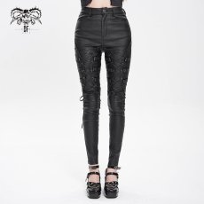 画像1: Thigh-drawn punk trousers / レザーパンツ【Devil Fashion】 (1)