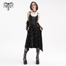 画像2: Punk Mist Velvet Dress / ワンピース アームスリーブセット【Devil Fashion】 (2)