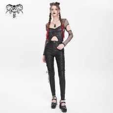 画像2: Thigh-drawn punk trousers / レザーパンツ【Devil Fashion】 (2)