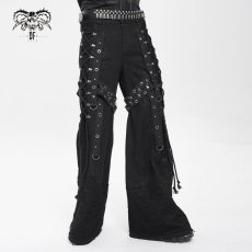 画像1: 【Mens】Punk side-drawn wide-leg pants / ワイドパンツ【Devil Fashion】 (1)