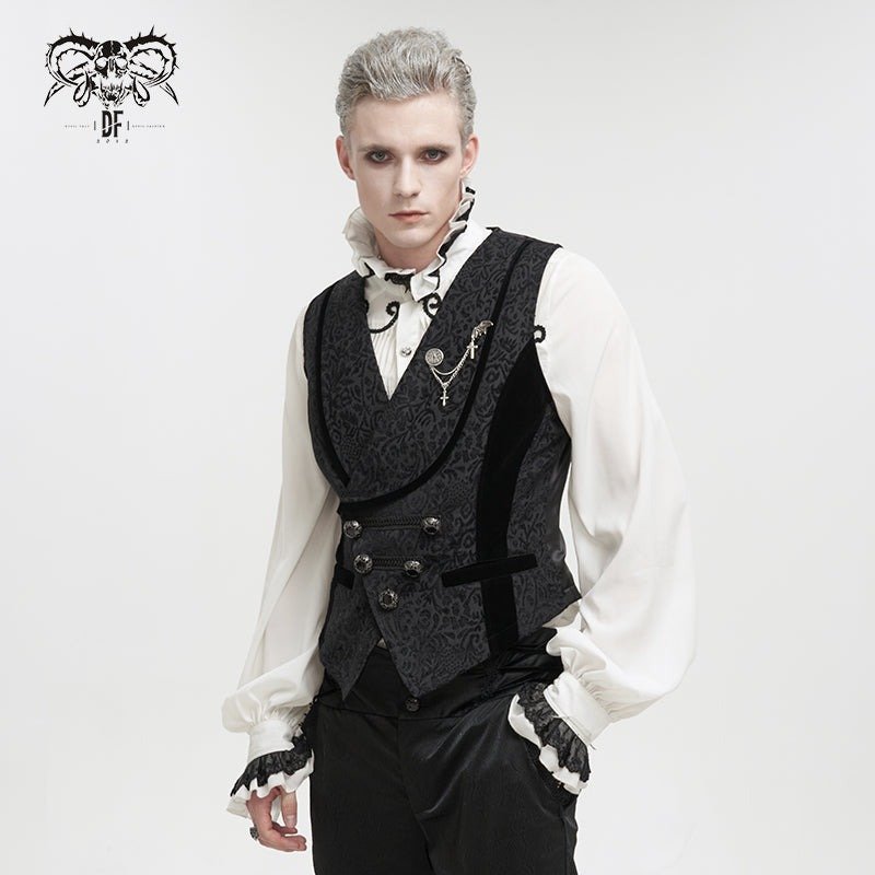 Mens】Gothic dark pattern black vest / ベスト【Devil Fashion