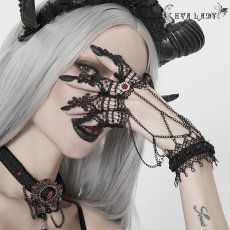 画像1: Gothic lace nails / フィンガーカバー付きブレスレット【Devil Fashion】 (1)