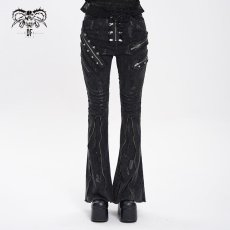 画像2: Punk flared women's trousers / フレアパンツ【Devil Fashion】 (2)