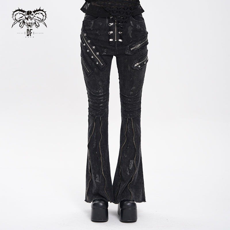 Punk flared women's trousers / フレアパンツ【Devil Fashion