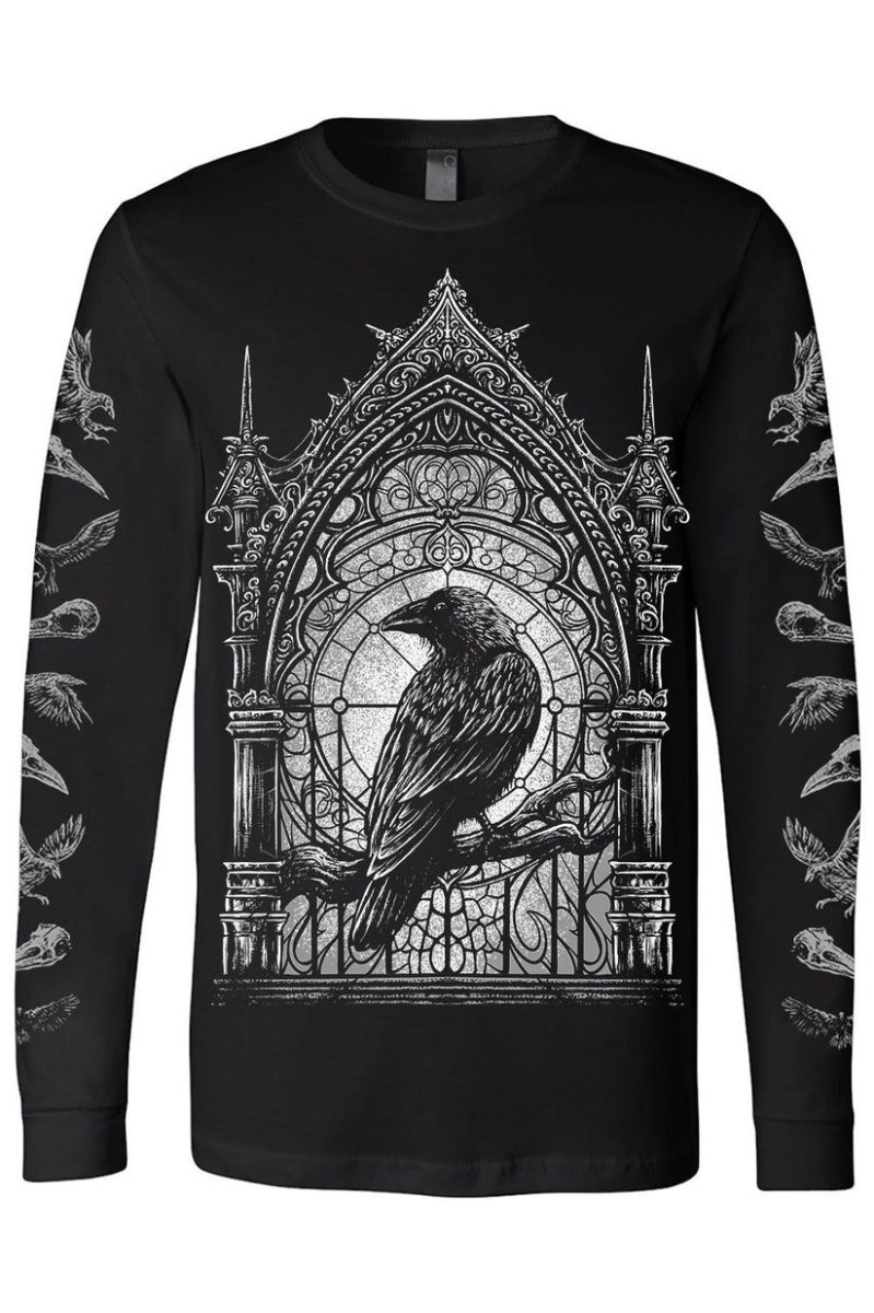 画像1: Cathedral Crow / カラスと大聖堂 / ロングスリーブＴシャツ【VampireFreaks】 (1)