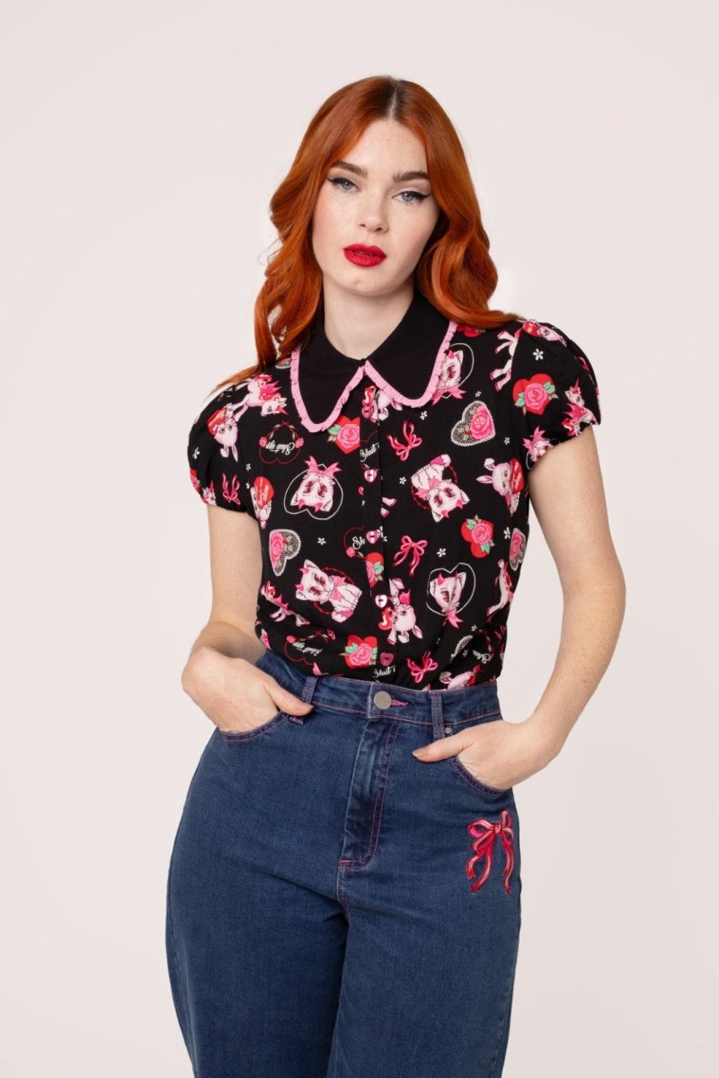 画像2: ✨期間限定予約✨🔥SALE🔥Not Into You Blouse / ブラウス【HELL BUNNY】 (2)