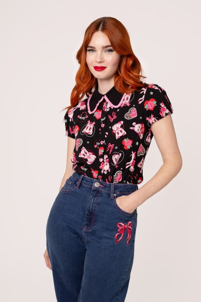 画像4: ✨期間限定予約✨🔥SALE🔥Not Into You Blouse / ブラウス【HELL BUNNY】 (4)