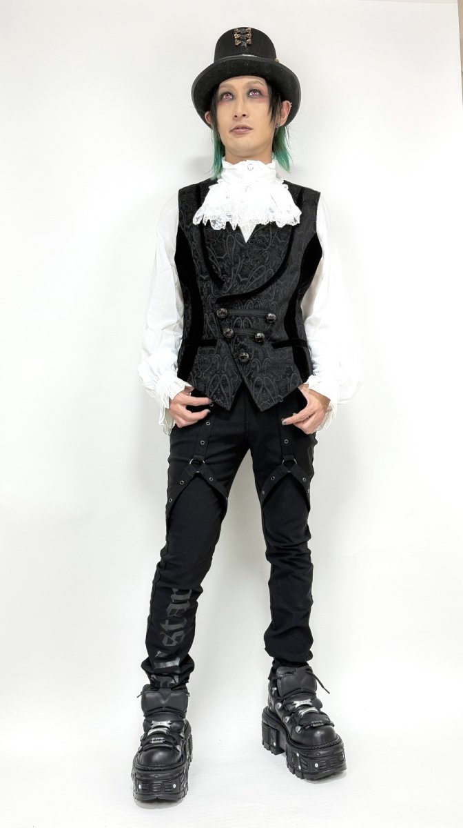 画像5: 【Mens】Punk Gothic chiffon white shirts / ブラウス【Devil Fashion】 (5)