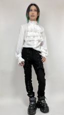 画像4: 【Mens】Punk Gothic chiffon white shirts / ブラウス【Devil Fashion】 (4)