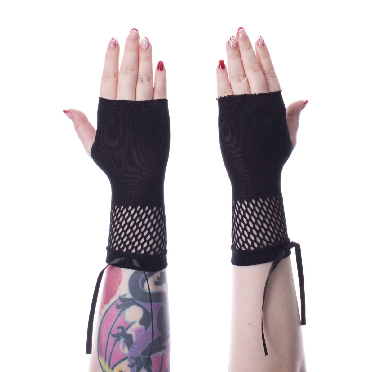 画像1: RUE MESH GLOVES / BLACK / アームカバー【Vixxsin】 (1)
