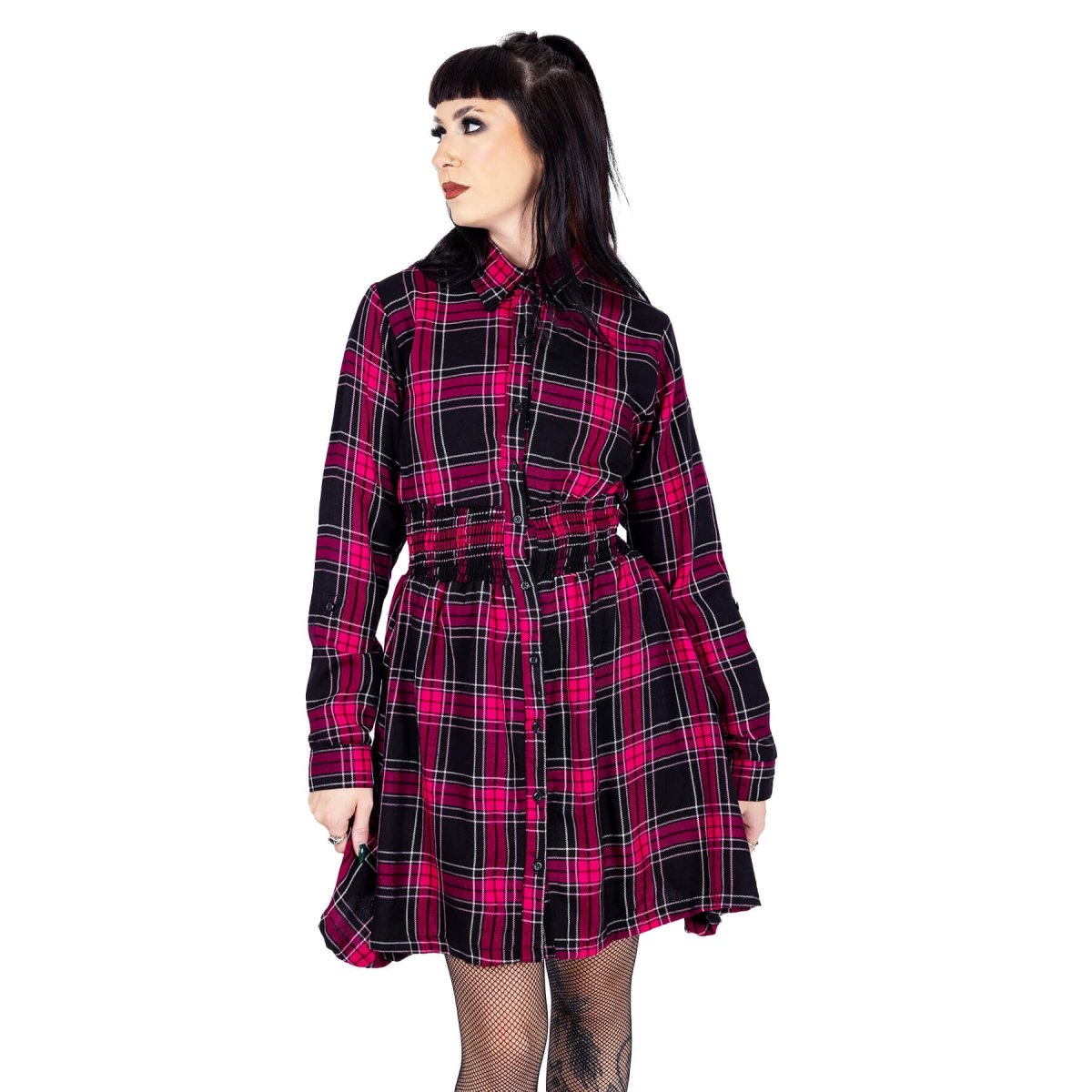 画像7: 🔥SALE🔥PRAIRIE DRESS / DARK PINK CHECK / ワンピース【Vixxsin】 (7)