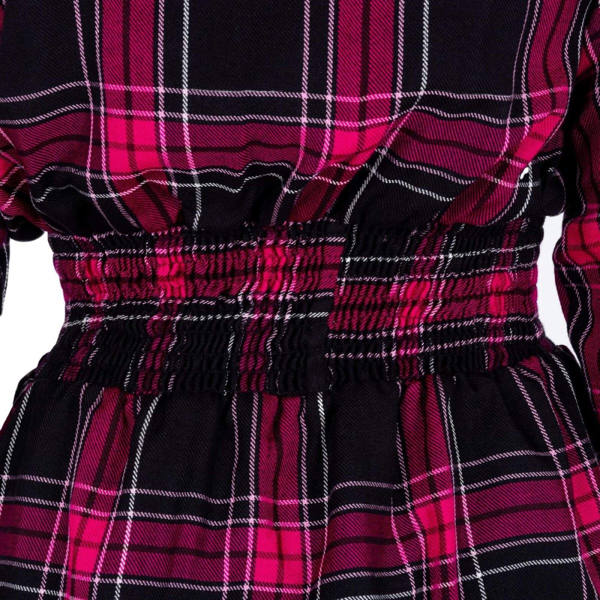 画像6: 🔥SALE🔥PRAIRIE DRESS / DARK PINK CHECK / ワンピース【Vixxsin】 (6)