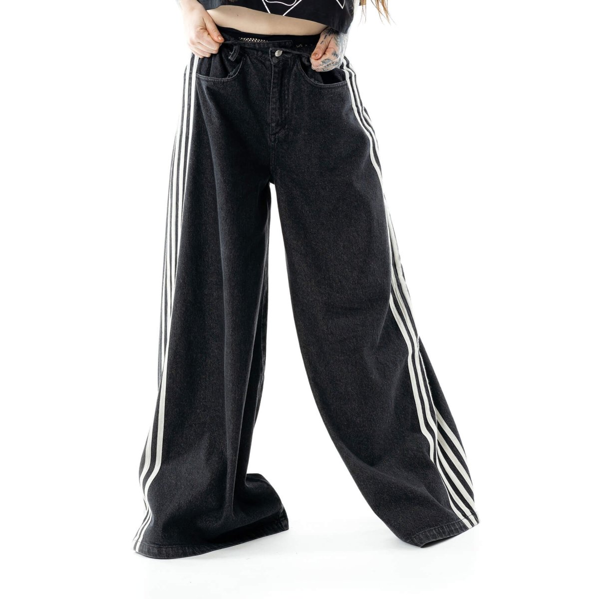 画像1: ECHO PANTS / ウォッシュ加工 / ワイドパンツ【HEARTLESS】 (1)