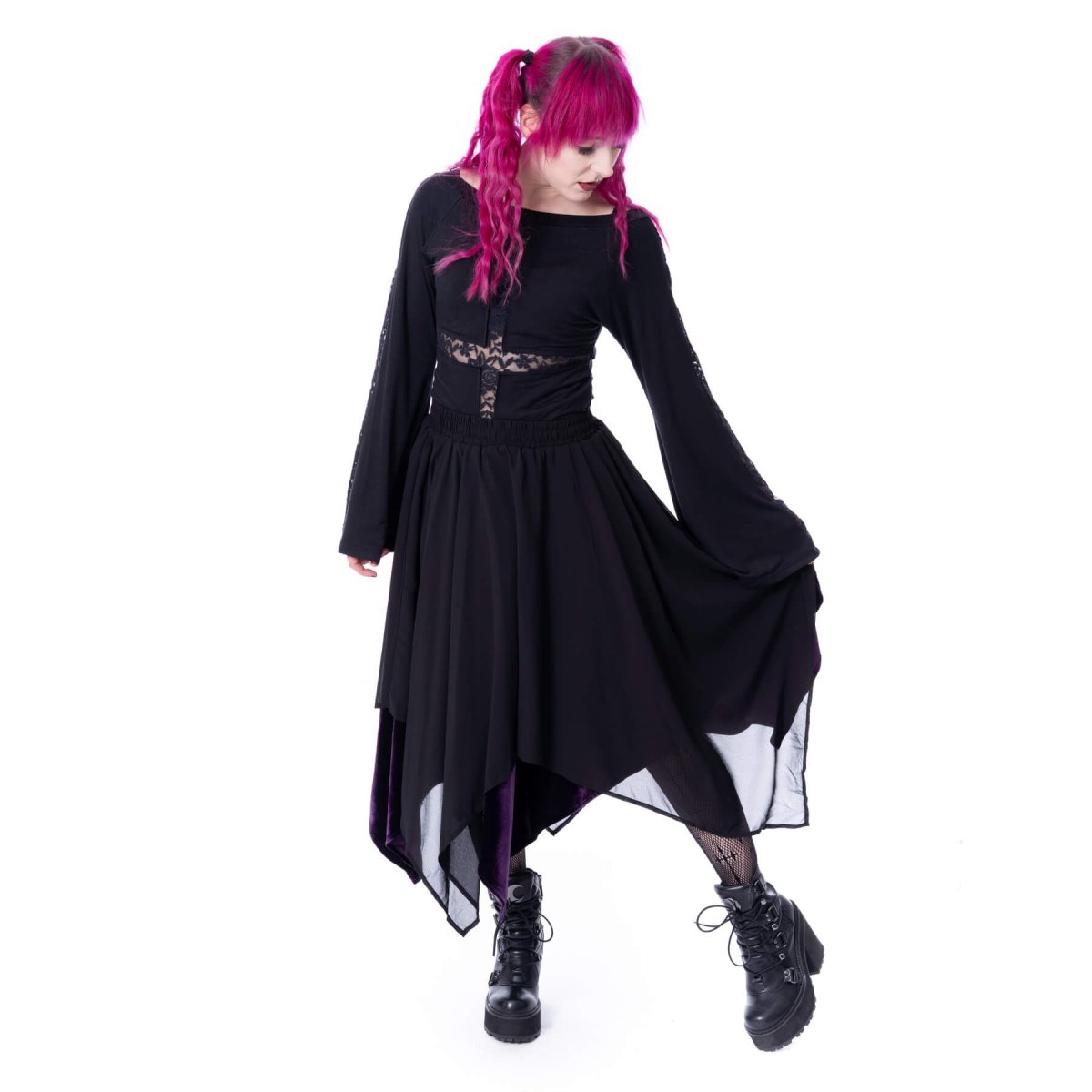 画像4: OCEANE SKIRT / BLACK×PURPLE / スカート【Vixxsin】 (4)