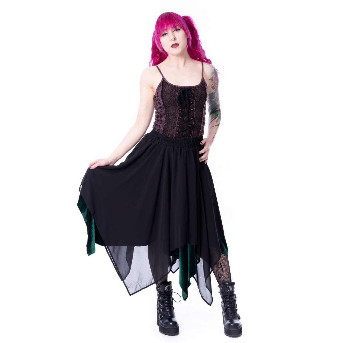画像5: OCEANE SKIRT / BLACK×GREEN / スカート【Vixxsin】 (5)