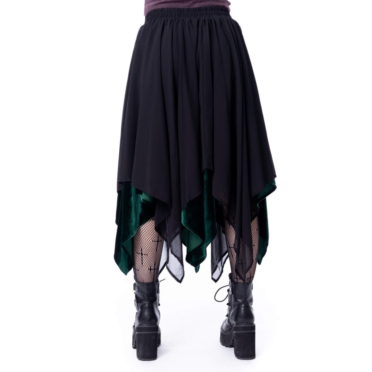 画像2: OCEANE SKIRT / BLACK×GREEN / スカート【Vixxsin】 (2)