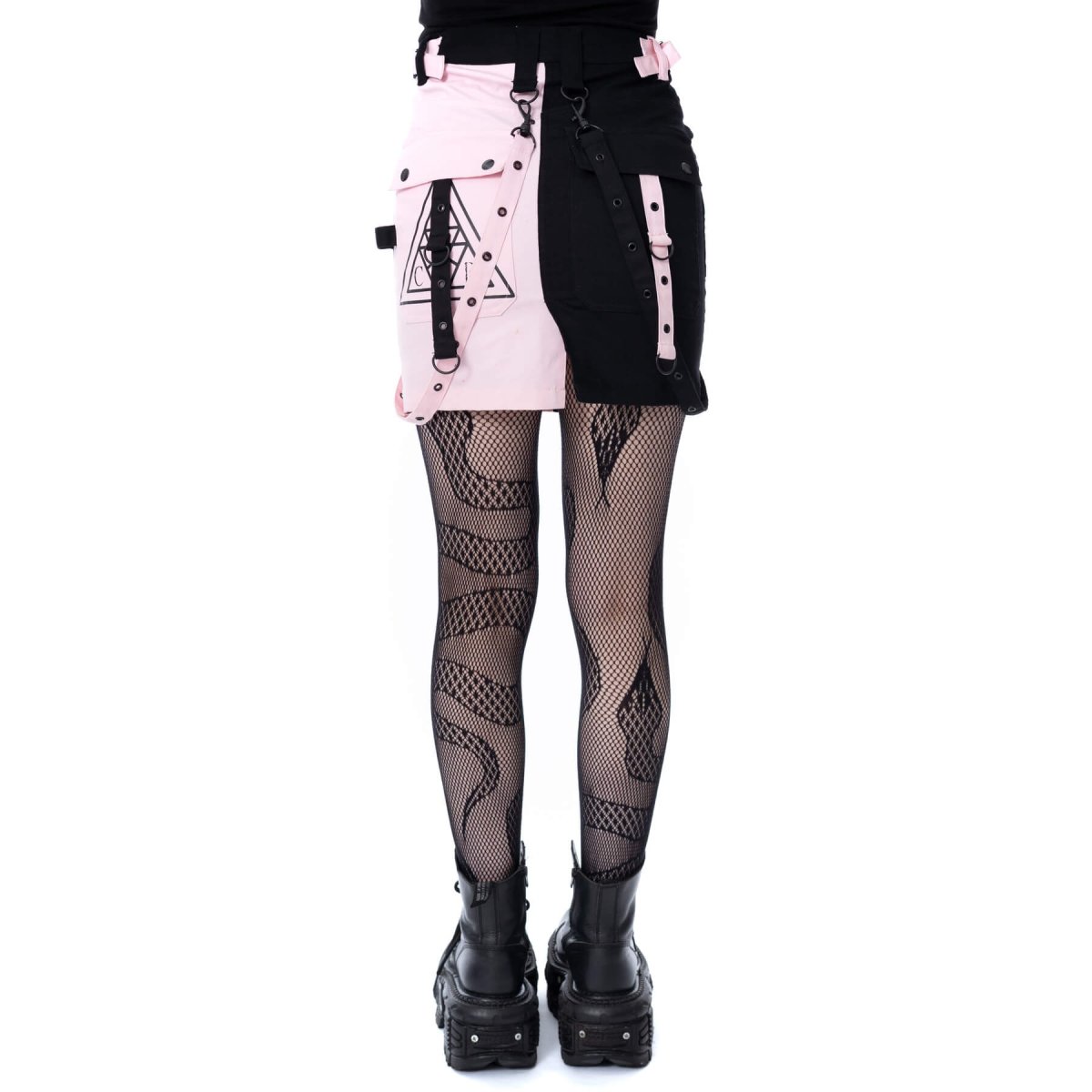 画像2: VEIL AND VOID SKIRT / BLACK×PINK / スカート【Heartless】 (2)