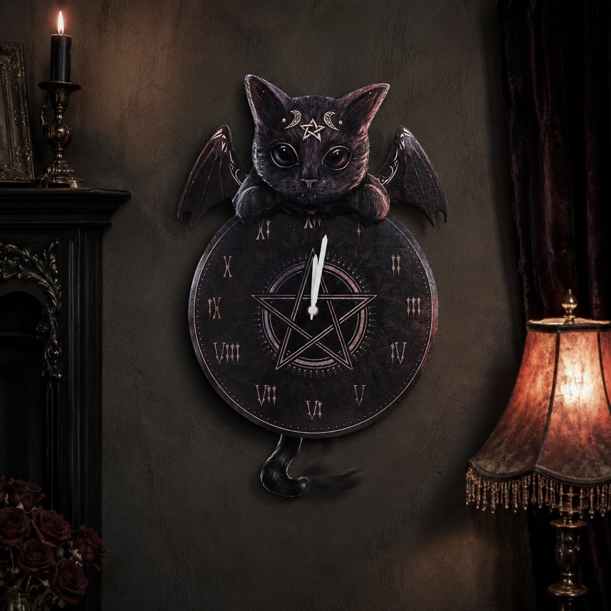 画像1: Malpuss Tickin Clock 41cm / 振り子時計【NEMESIS NOW】 (1)