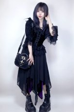 画像2: Black Off-shoulder three-quarter sleeve / ブラウス【Devil Fashion】 (2)