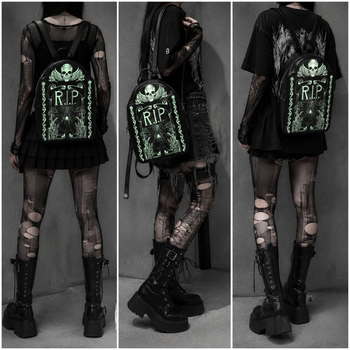 画像6: Glow In The Dark Tombstone Mini Backpack / バッグパック【SPOOKYVILLE CRITTERS】 (6)