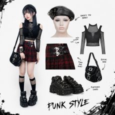 画像9: Bat Girl Skirt / タータンチェック / TARTAN /スカート【KILL STAR】 (9)