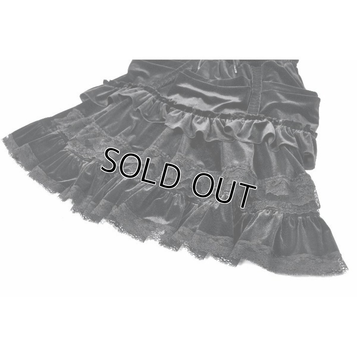 画像12: Dark Lolita Skirt in Matte Velvet with Lace Trims / スカート【DARK IN LOVE】 (12)