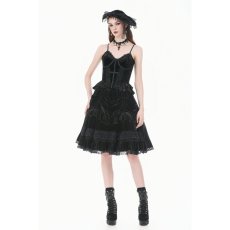 画像4: Dark Lolita Skirt in Matte Velvet with Lace Trims / スカート【DARK IN LOVE】 (4)