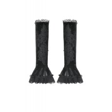 画像2: Velvet Lace Embroidered Gloves / グローブ【DARK IN LOVE】 (2)